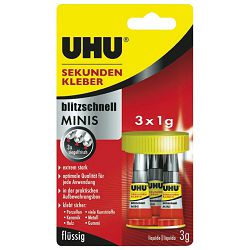 Ljepilo trenutačno 3x1g Super glue minis(cianoakrilat) UHU 45415 blister